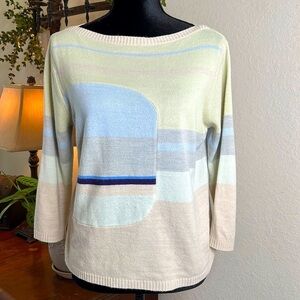Vintage Evan Picone | Sewn-in Color Block Sweater | Size Large